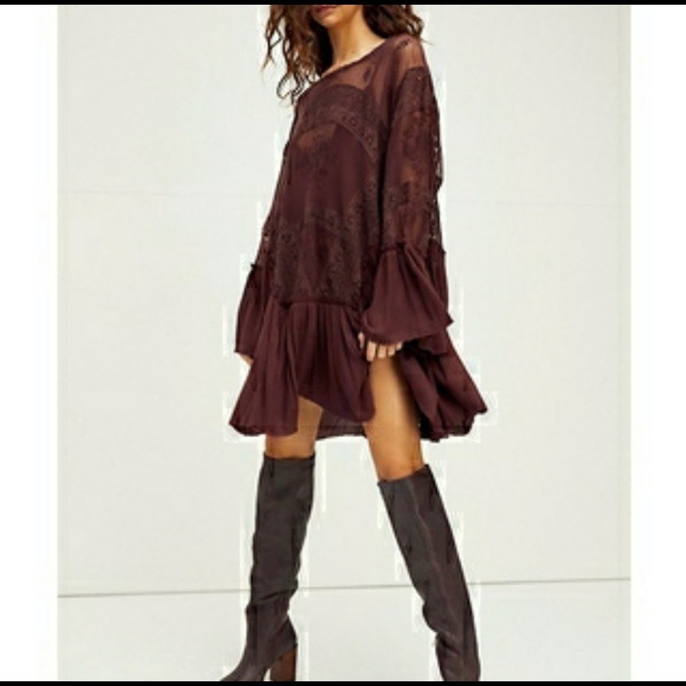 free people layered in lace swing dress